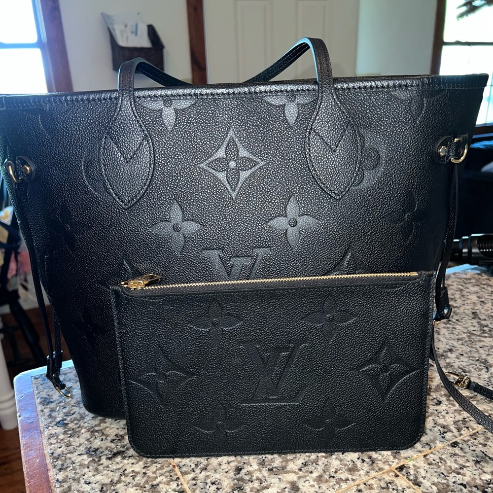 LIKE NEW Louis Vuitton Black Empriente Neverfull MM